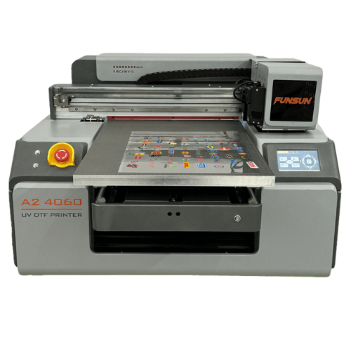 طابعة Funsun A2 UV DTF للاستيكرات والمسطحات الصلبه والاسطوانية